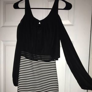 black and white dress